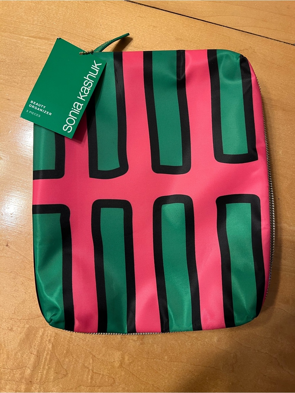 Sonia Kashuk Pink & Green Striped Beauty Organizer